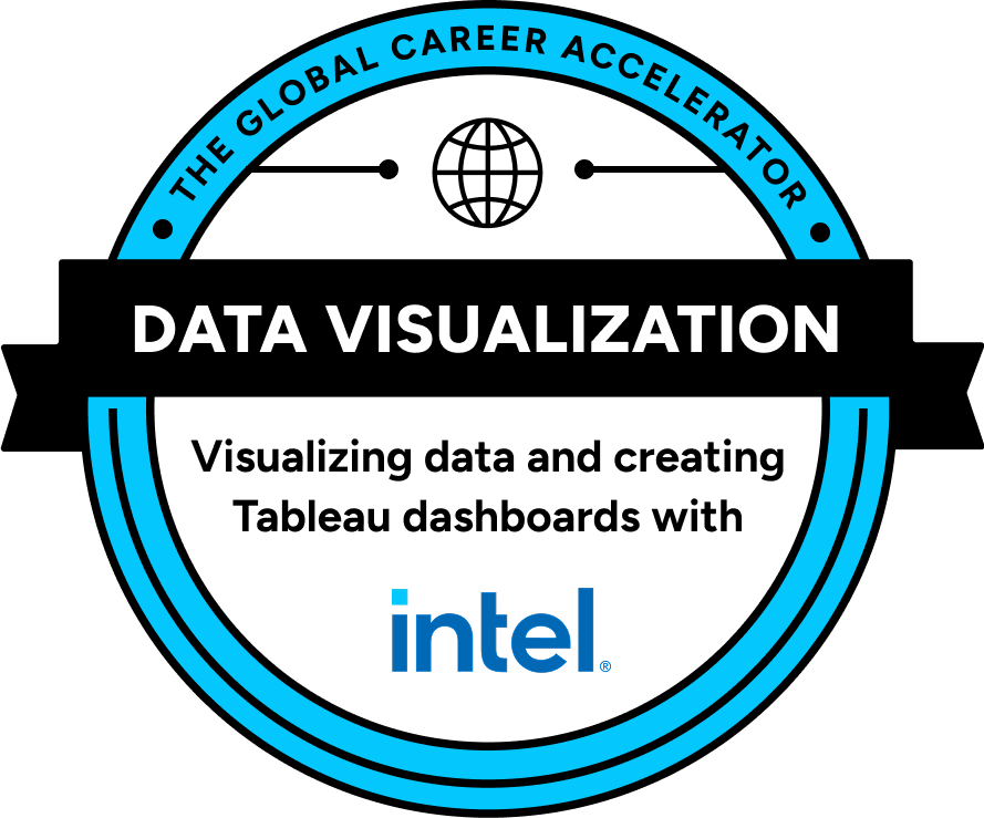 The Global Career Accelerator. 
                                            Data Visualization: visualizing data and creating Tableau dashboards 
                                            with Intel